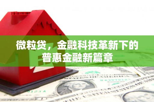 宿迁微粒贷，金融科技革新下的普惠金融新篇章